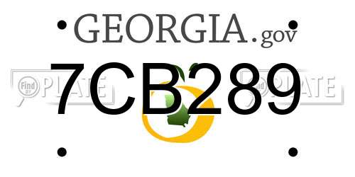 7CB289 Georgia License Plate