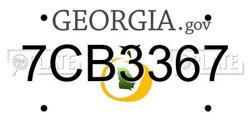 7CB3367 Georgia License Plate