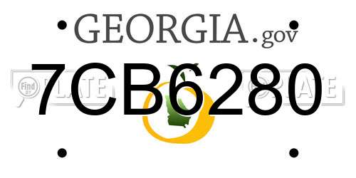 7CB6280 Georgia License Plate