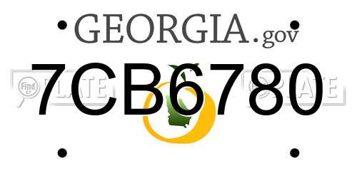 7CB6780 Georgia License Plate