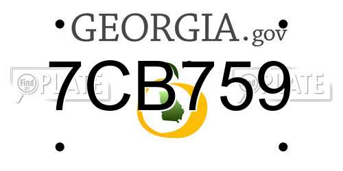 7CB759 Georgia License Plate