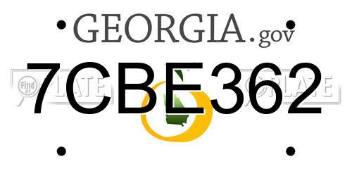 7CBE362 Georgia License Plate