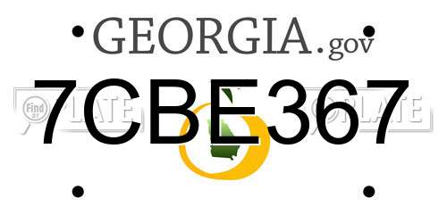 7CBE367 Georgia License Plate