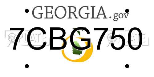 7CBG750 Georgia License Plate