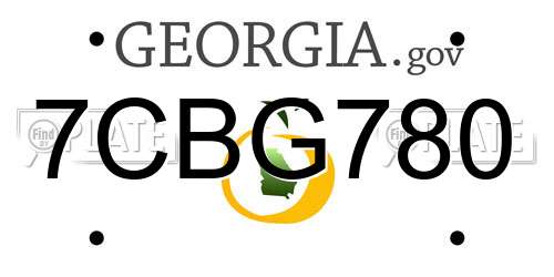 7CBG780 Georgia License Plate