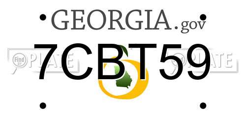 7CBT59 Georgia License Plate