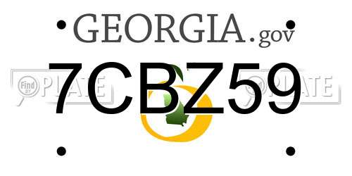 7CBZ59 Georgia License Plate