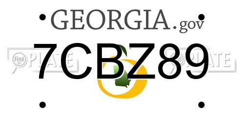 7CBZ89 Georgia License Plate