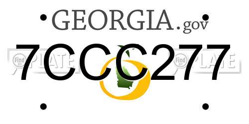 7CCC277 Georgia License Plate