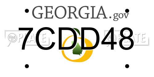 7CDD48 Georgia License Plate