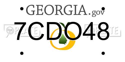 7CDO48 Georgia License Plate