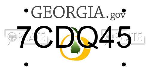 7CDQ45 Georgia License Plate