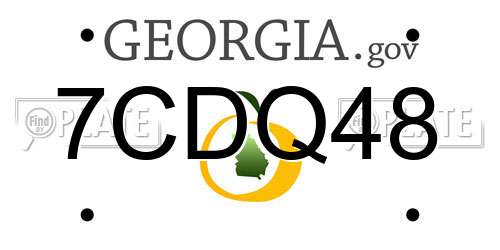 7CDQ48 Georgia License Plate