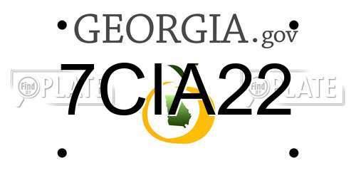7CIA22 Georgia License Plate