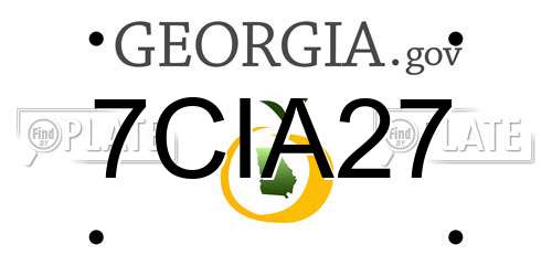 7CIA27 Georgia License Plate