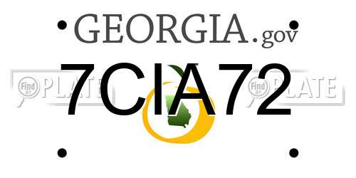 7CIA72 Georgia License Plate