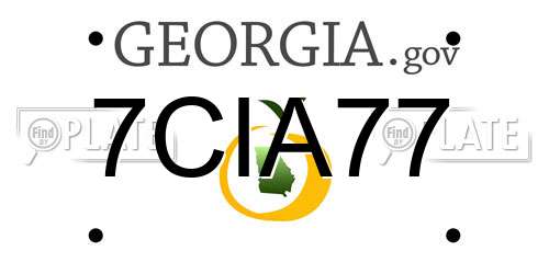 7CIA77 Georgia License Plate