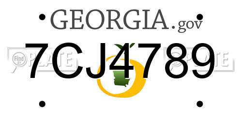 7CJ4789 Georgia License Plate