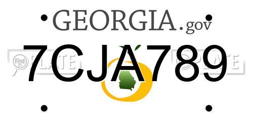 7CJA789 Georgia License Plate