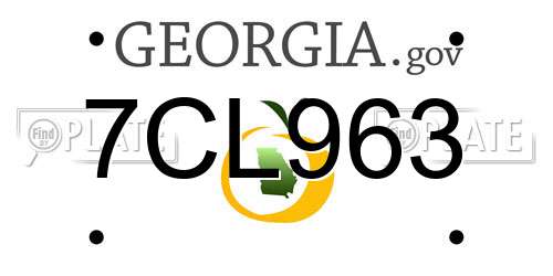 7CL963 Georgia License Plate