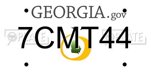 7CMT44 Georgia License Plate