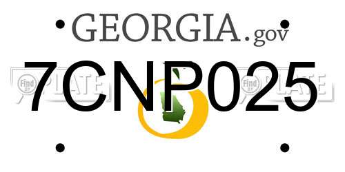 7CNP025 Georgia License Plate