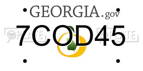 7COD45 Georgia License Plate
