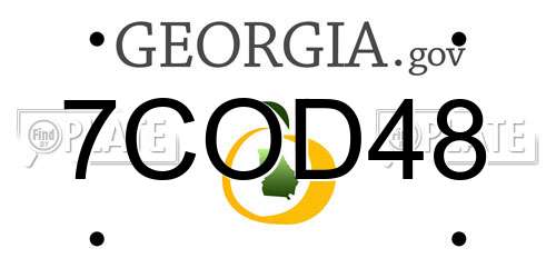 7COD48 Georgia License Plate