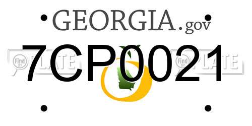 7CP0021 Georgia License Plate