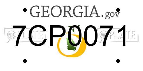 7CP0071 Georgia License Plate