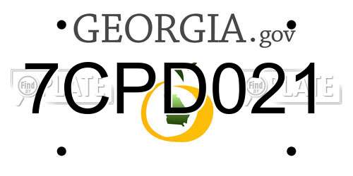 7CPD021 Georgia License Plate
