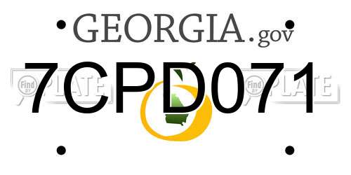 7CPD071 Georgia License Plate