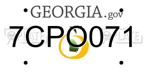 7CPO071 Georgia License Plate