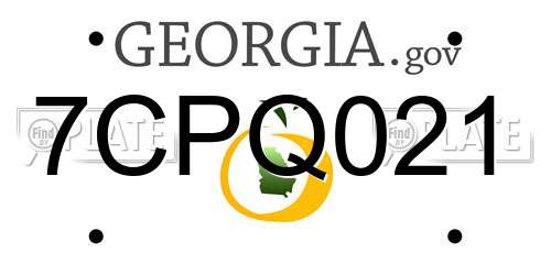 7CPQ021 Georgia License Plate