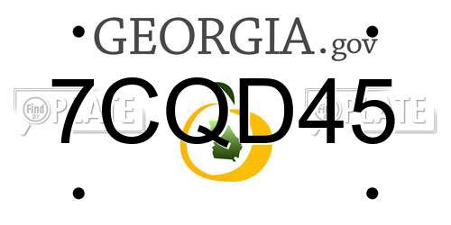 7CQD45 Georgia License Plate