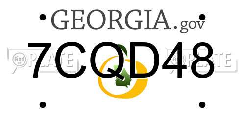7CQD48 Georgia License Plate