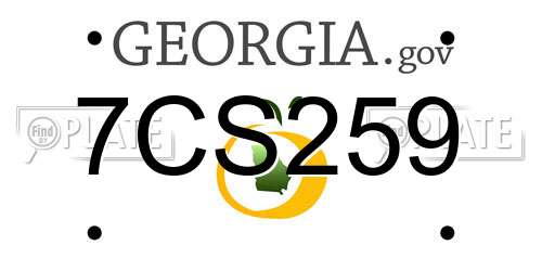 7CS259 Georgia License Plate