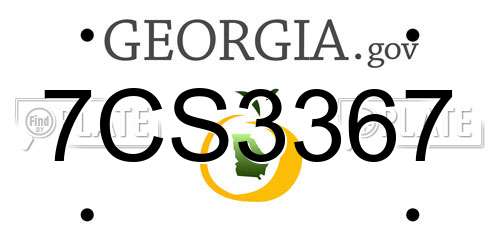 7CS3367 Georgia License Plate