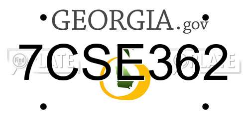 7CSE362 Georgia License Plate
