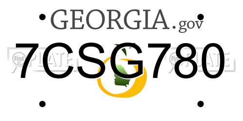 7CSG780 Georgia License Plate
