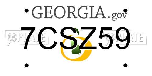 7CSZ59 Georgia License Plate