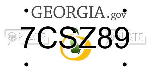 7CSZ89 Georgia License Plate