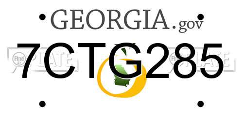 7CTG285 Georgia License Plate