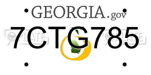 7CTG785 Georgia License Plate