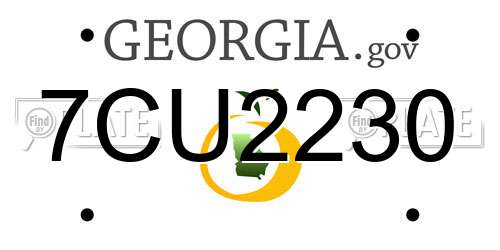 7CU2230 Georgia License Plate