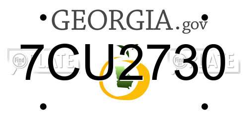 7CU2730 Georgia License Plate