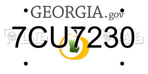 7CU7230 Georgia License Plate