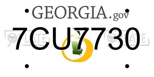 7CU7730 Georgia License Plate