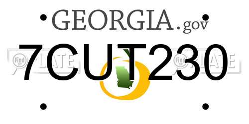 7CUT230 Georgia License Plate