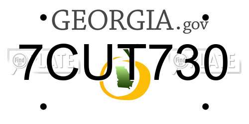 7CUT730 Georgia License Plate